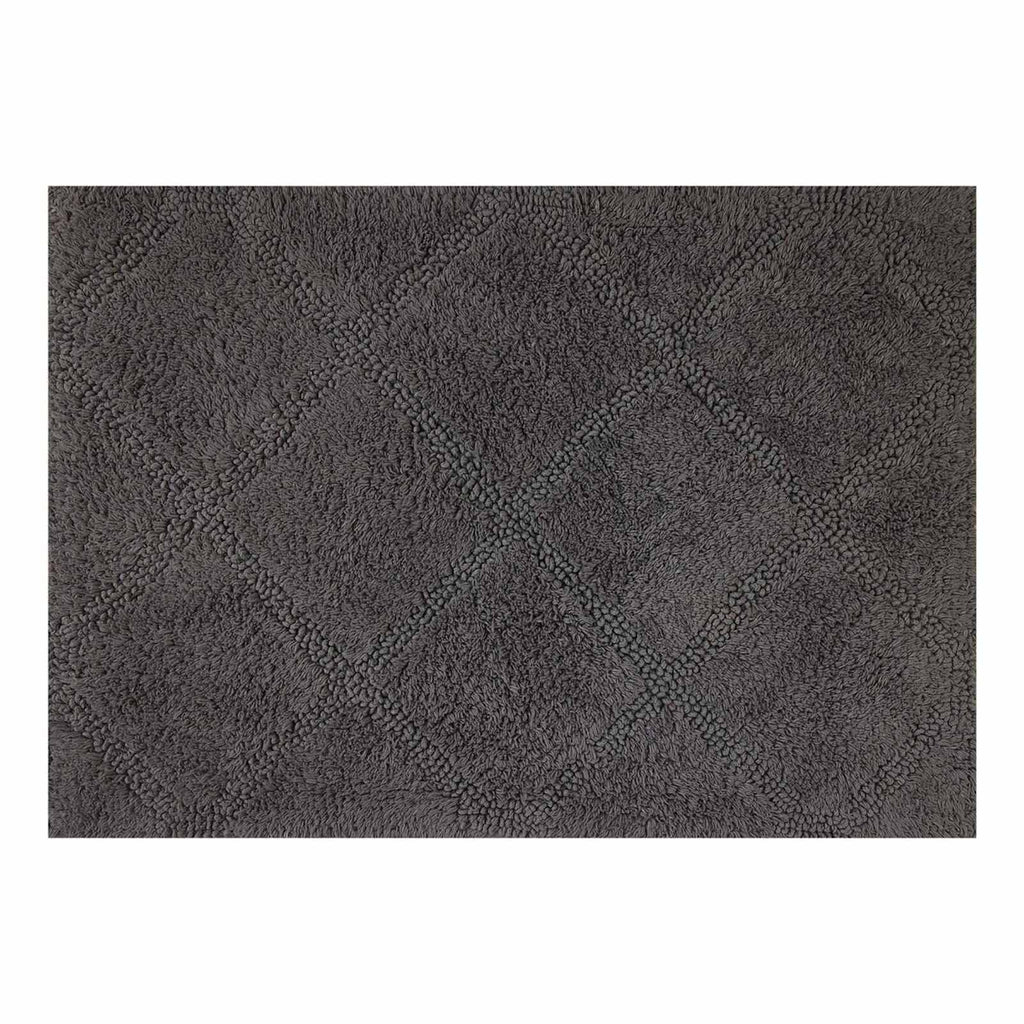 2-Pack Charcoal Diamond Bath Rug Set, 17x24 & 20x32