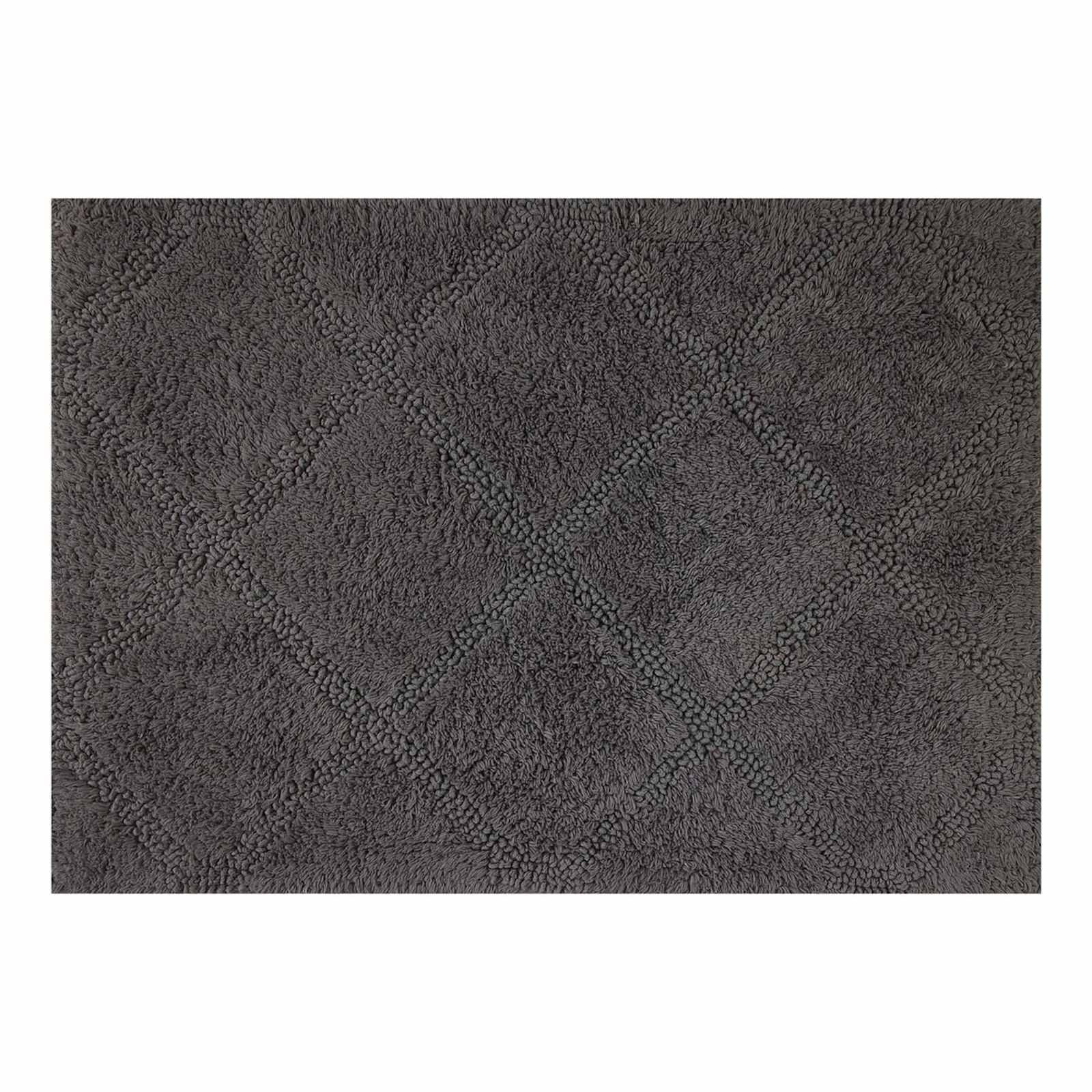 2-Pack Charcoal Diamond Bath Rug Set, 17x24 & 20x32
