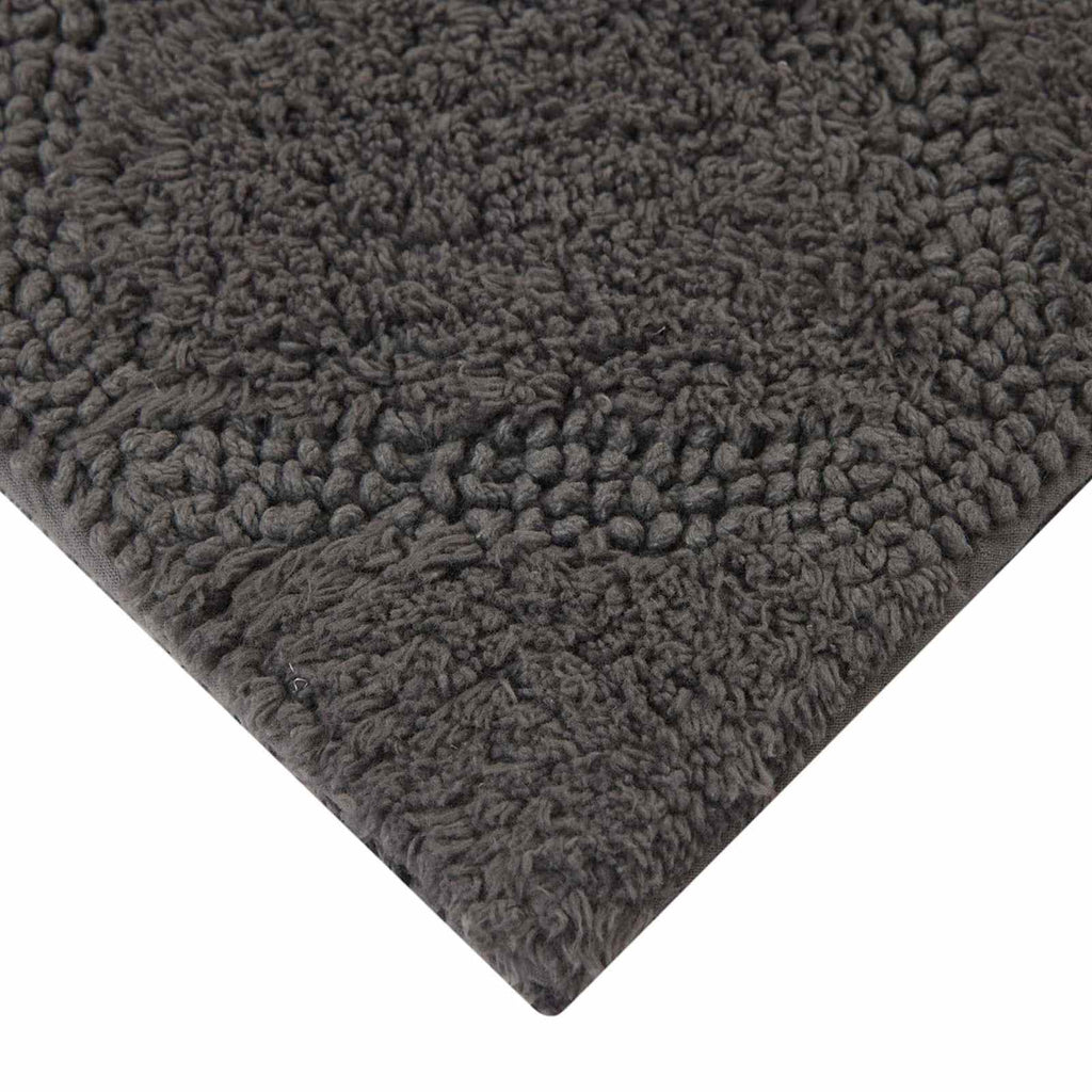 2-Pack Charcoal Diamond Bath Rug Set, 17x24 & 20x32