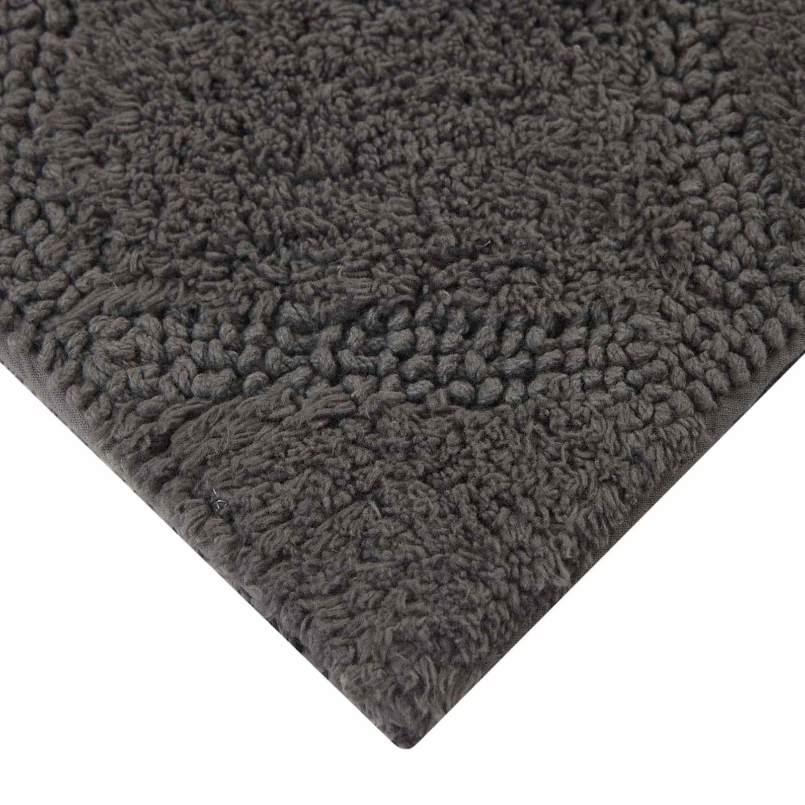 2-Pack Charcoal Diamond Bath Rug Set, 17x24 & 20x32