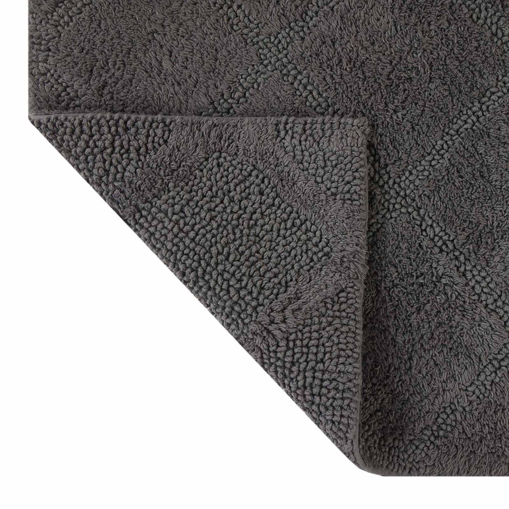2-Pack Charcoal Diamond Bath Rug Set, 17x24 & 20x32