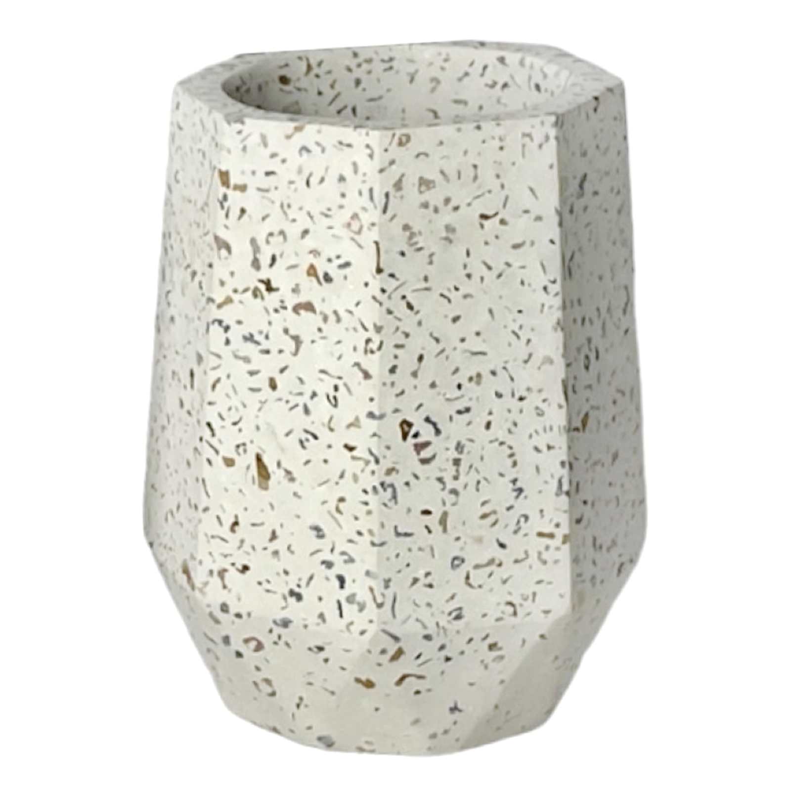 Mica White Terrazzo Cement Tumbler, 4.4"