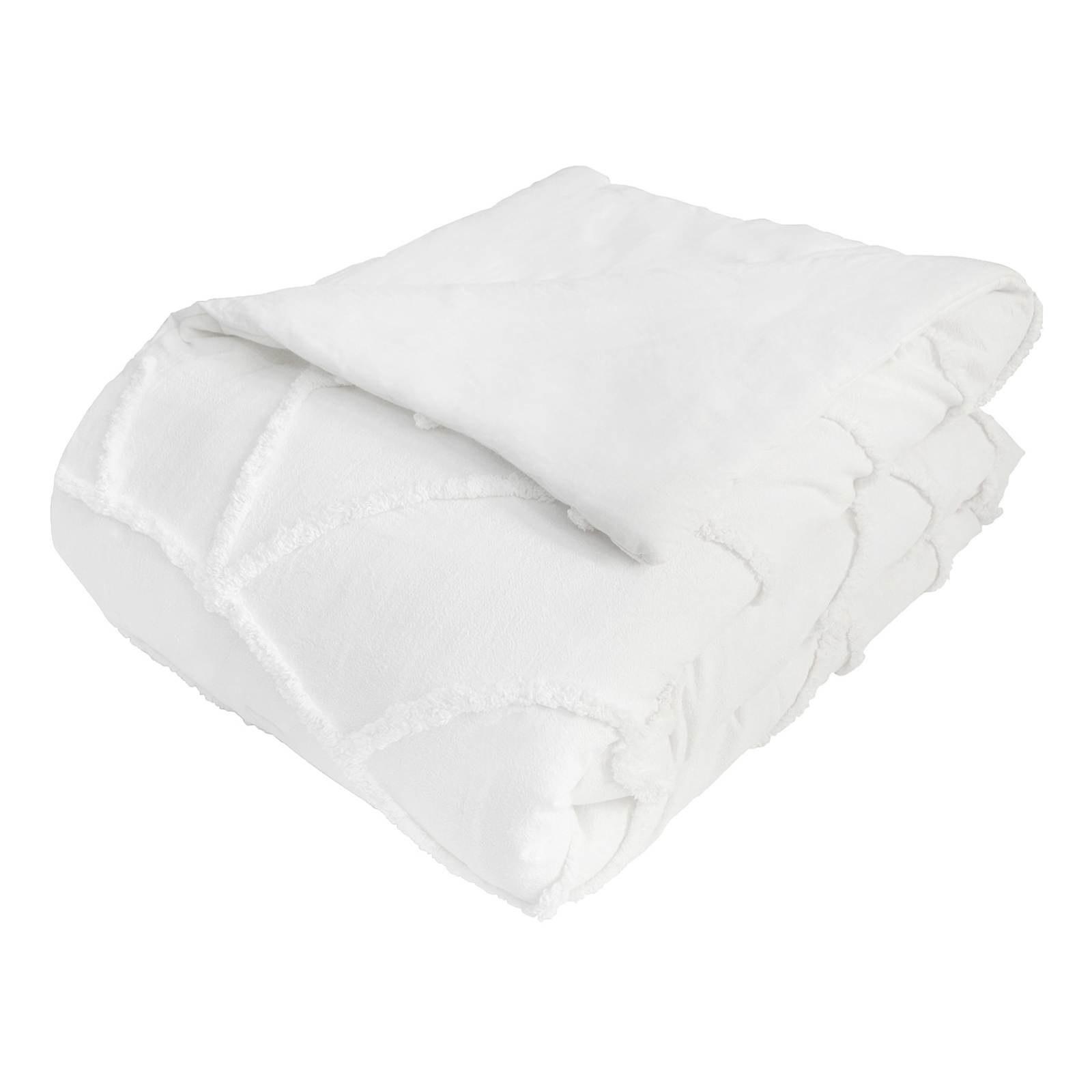 3-Piece White Tufted Comforter Set