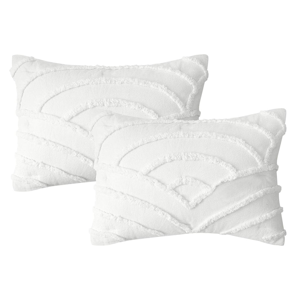 3-Piece White Tufted Comforter Set