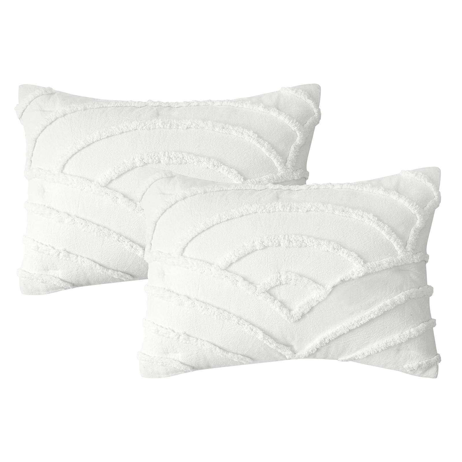 3-Piece White Tufted Comforter Set