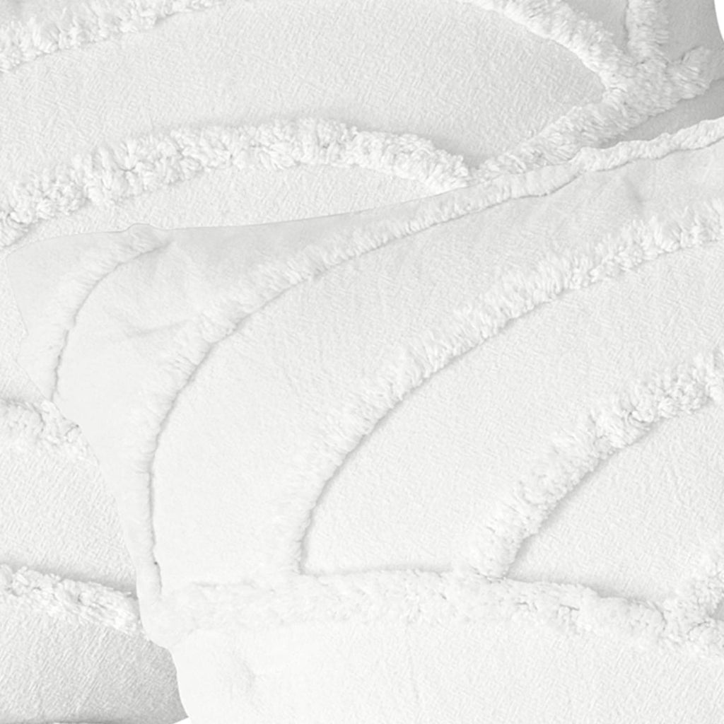 3-Piece White Tufted Comforter Set