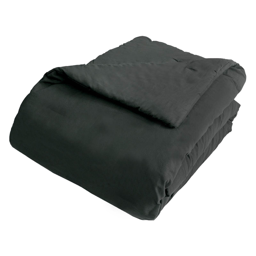 3-Piece Black Cotton Textured Comforter Set, Full/Queen
