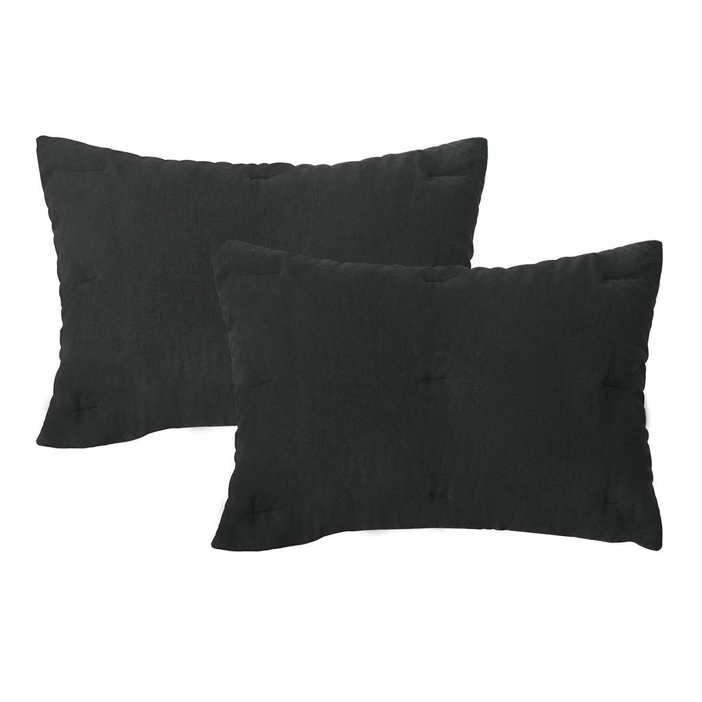 3-Piece Black Cotton Textured Comforter Set, Full/Queen