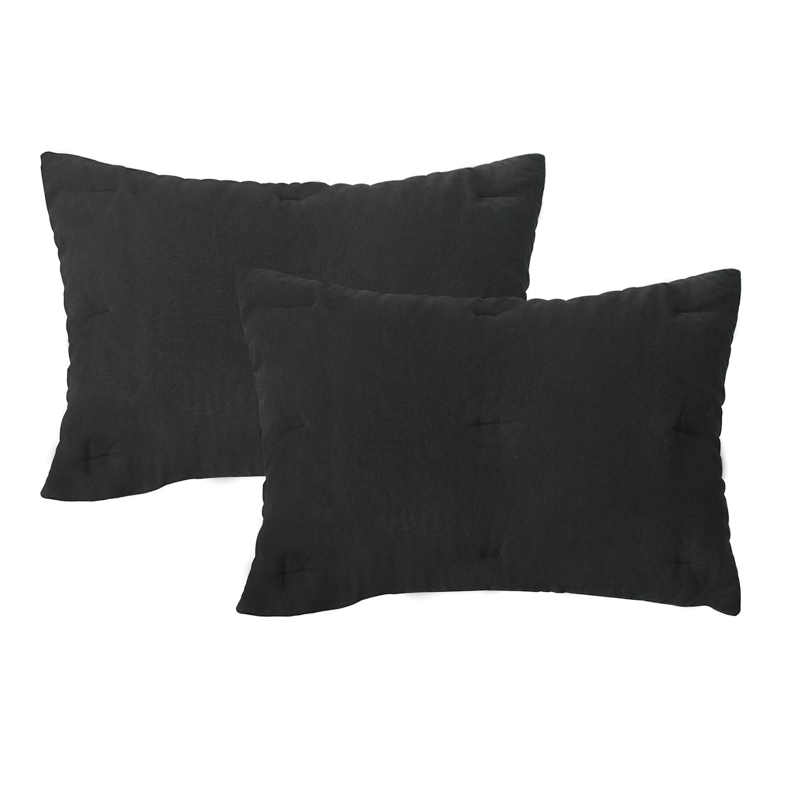 3-Piece Black Cotton Textured Comforter Set, Full/Queen