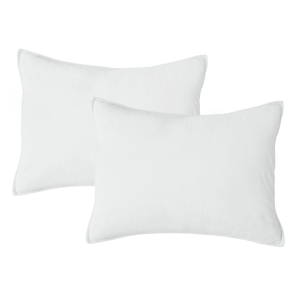 3-Piece White Washed Cotton Percale Comforter Set