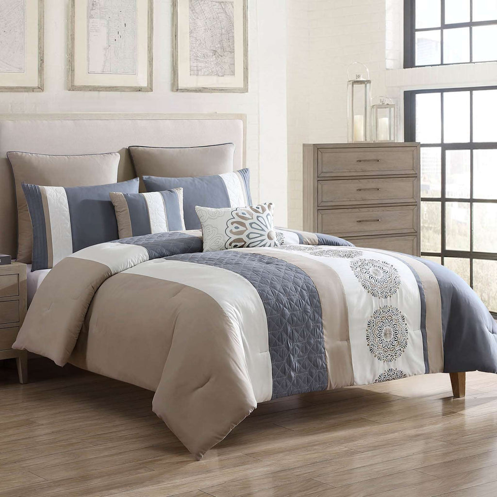 7-Piece Crentwood Multicolor Comforter Set, King