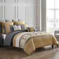 7-Piece Davin Yellow & Grey Comforter Set