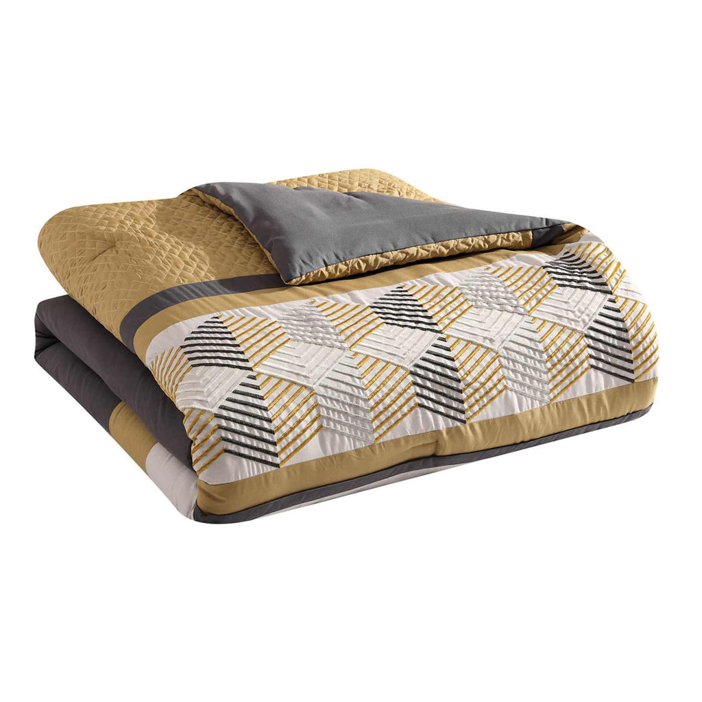 7-Piece Davin Yellow & Grey Comforter Set