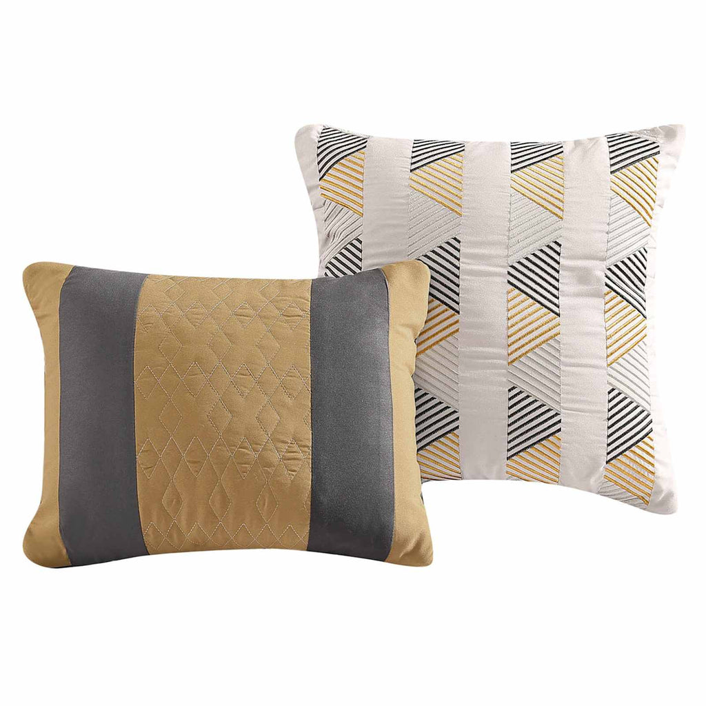 7-Piece Davin Yellow & Grey Comforter Set