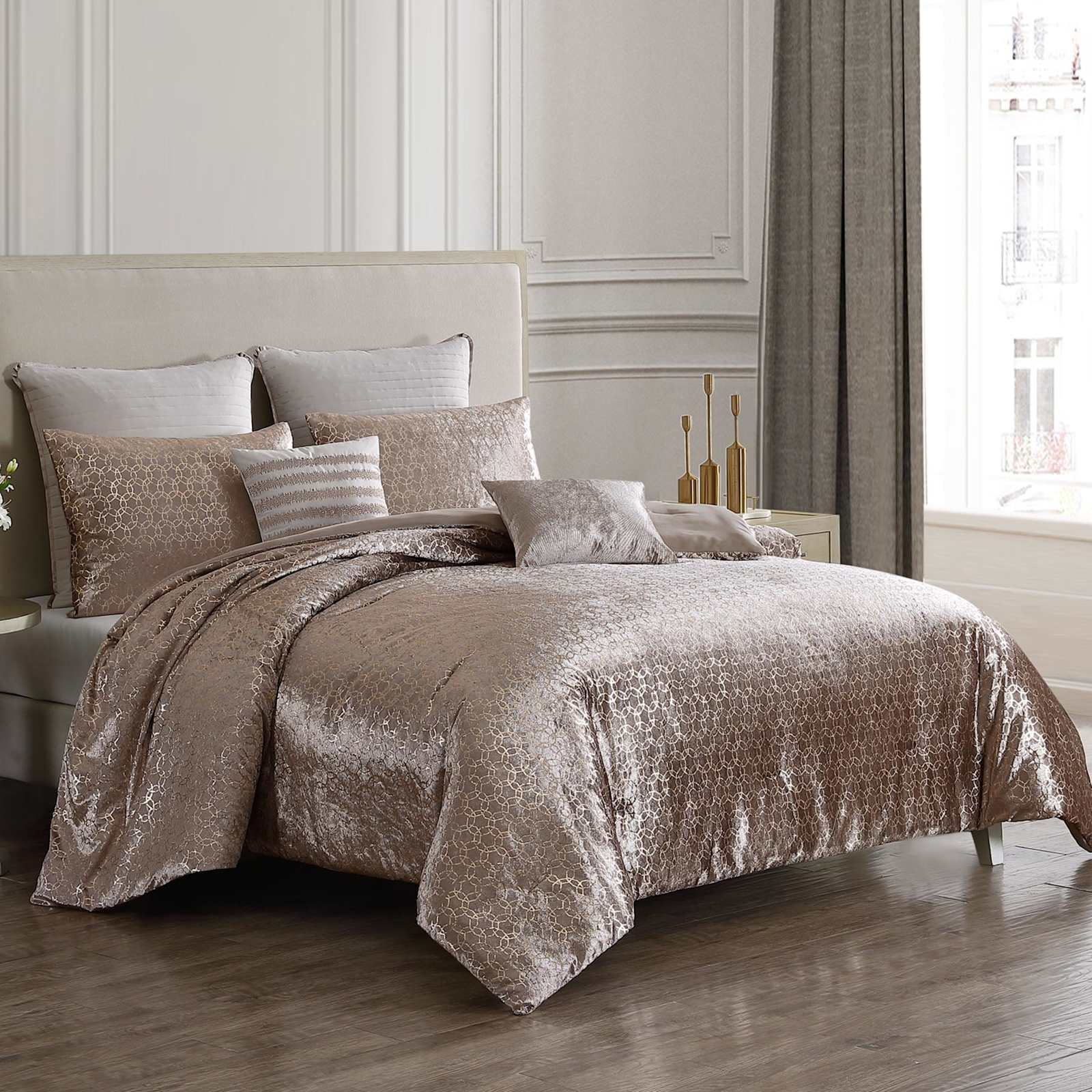 7-Piece Hina Neutral Comforter Set, King