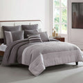 7-Piece Tamona Grey Comforter Set, Full/Queen