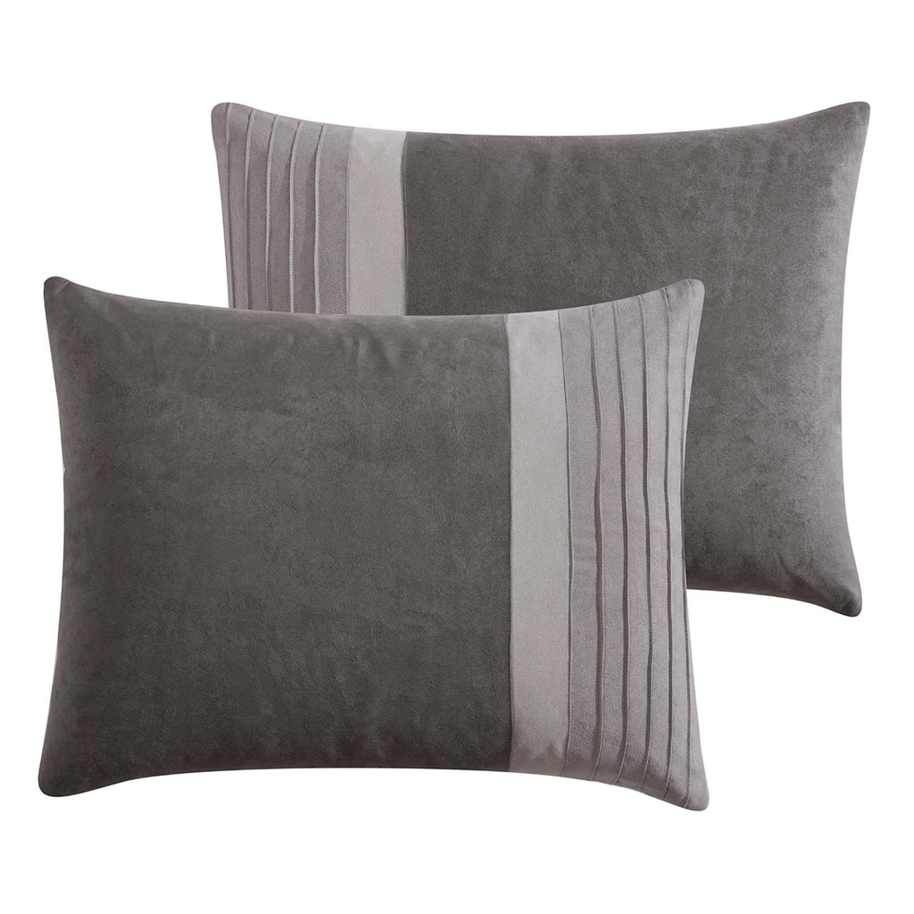 7-Piece Tamona Grey Comforter Set, Full/Queen