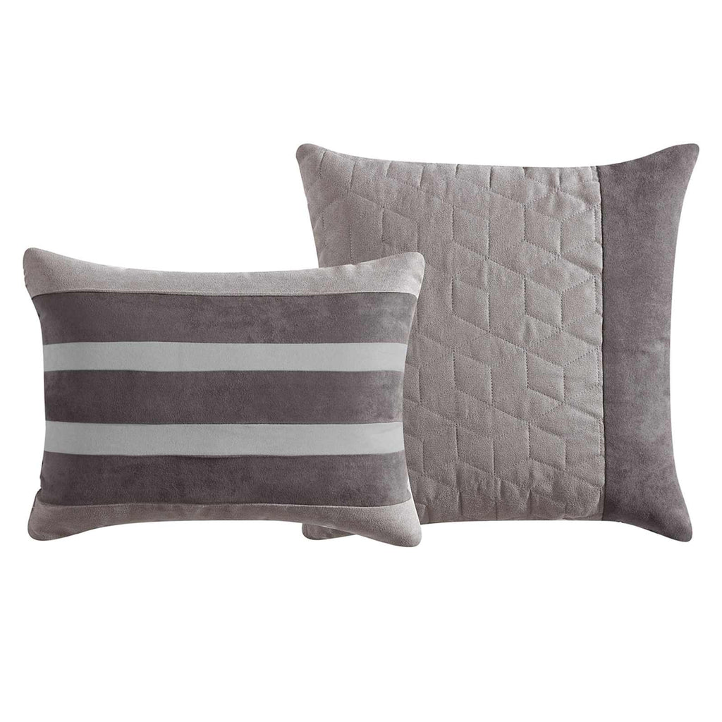 7-Piece Tamona Grey Comforter Set, Full/Queen
