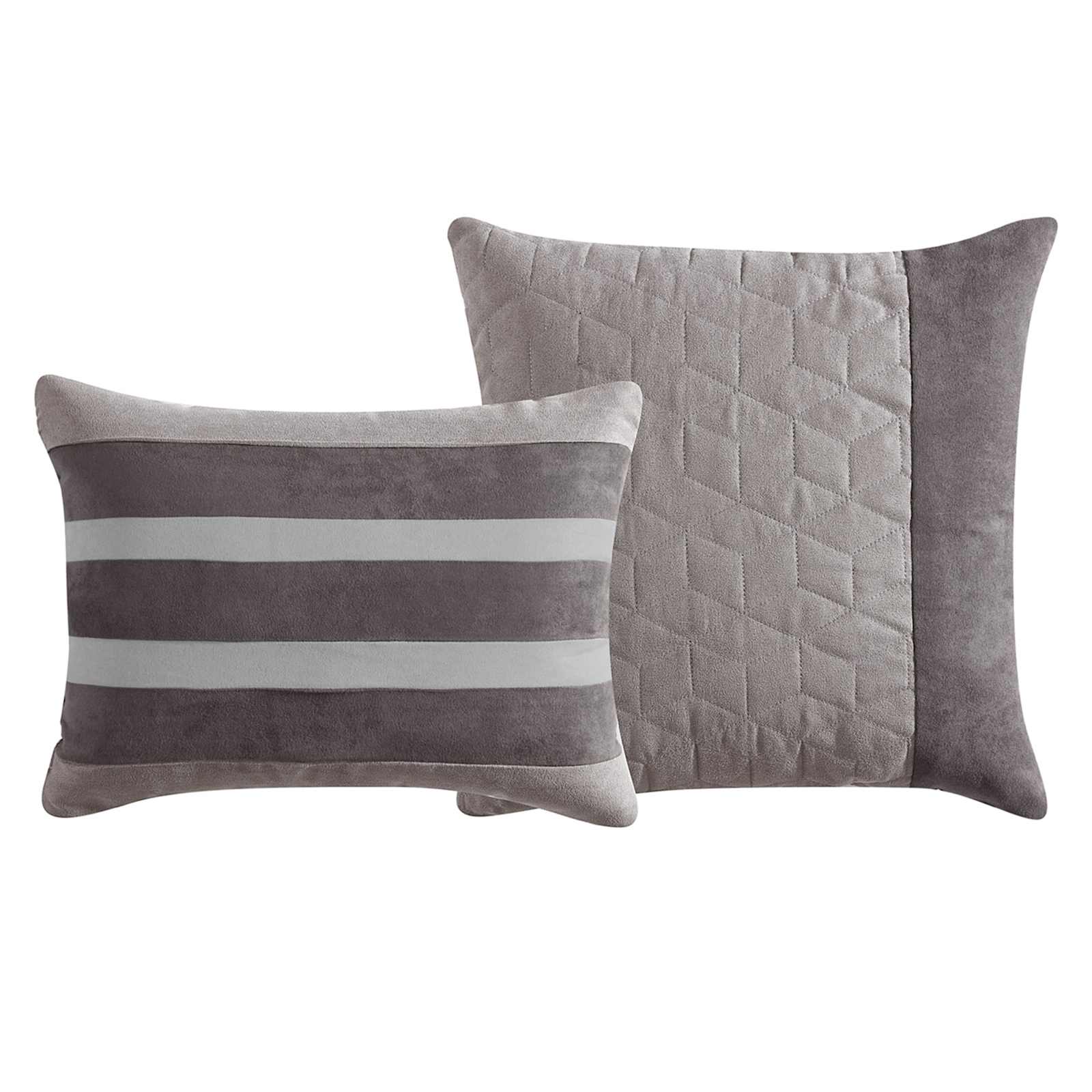 7-Piece Tamona Grey Comforter Set, Full/Queen