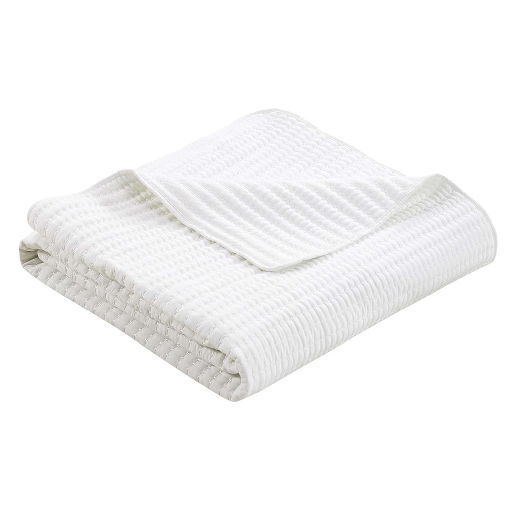 3-Piece White Washed Microfiber Quilt Set