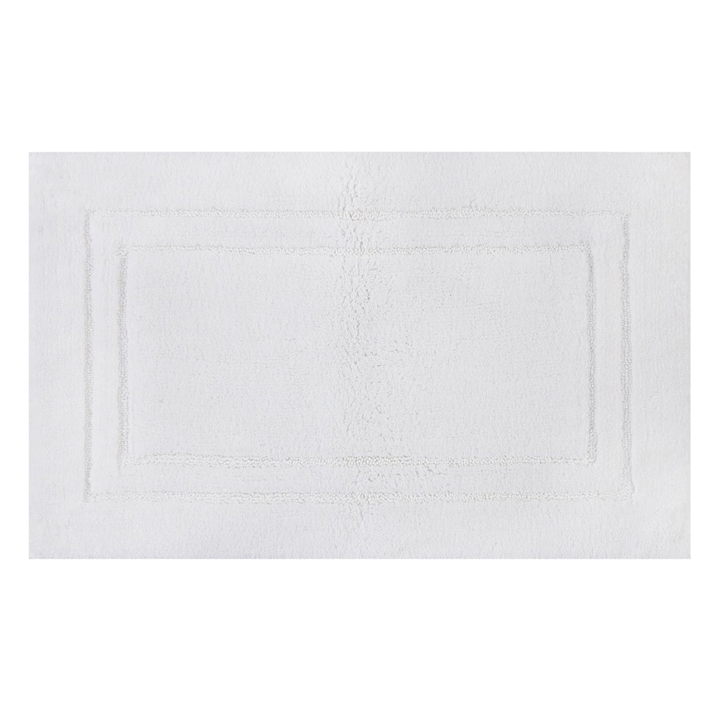 Racetrack White Bath Rug, 20x30