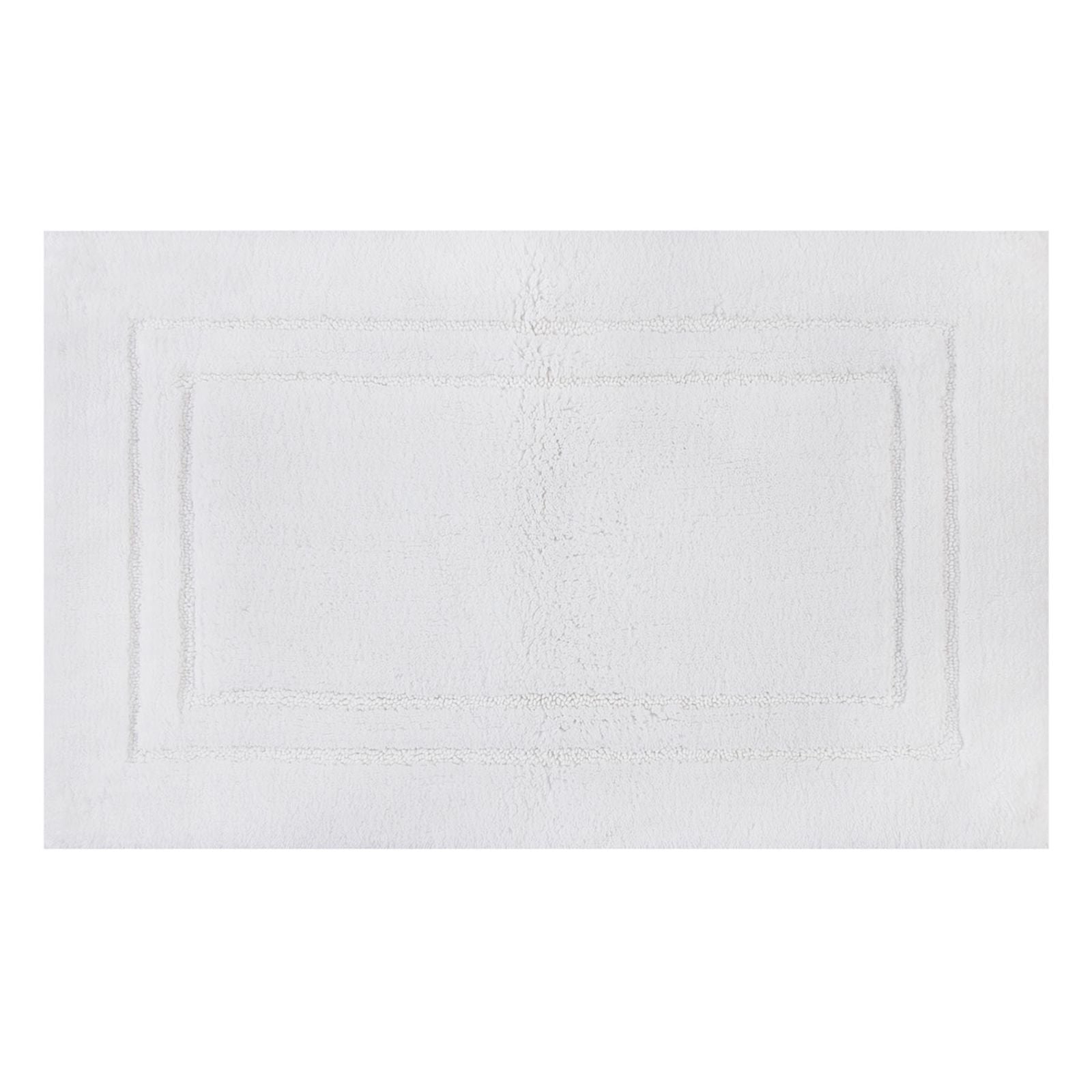 Racetrack White Bath Rug, 20x30
