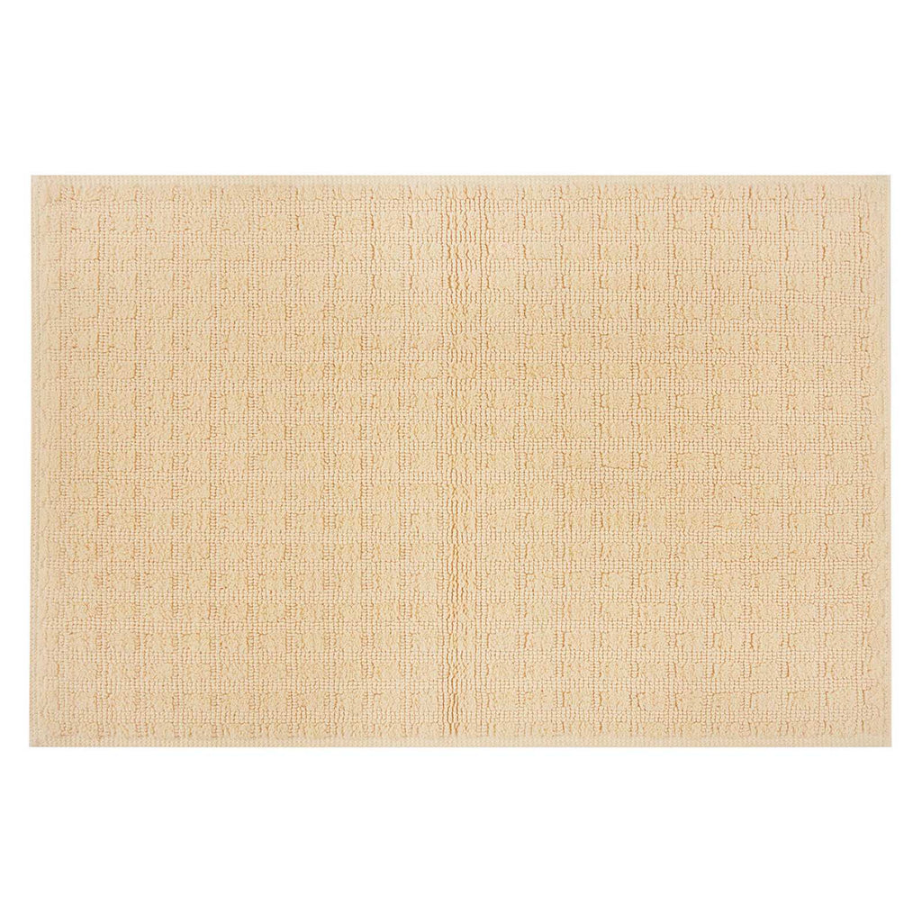 Woven Square Yellow Bath Rug, 20x30