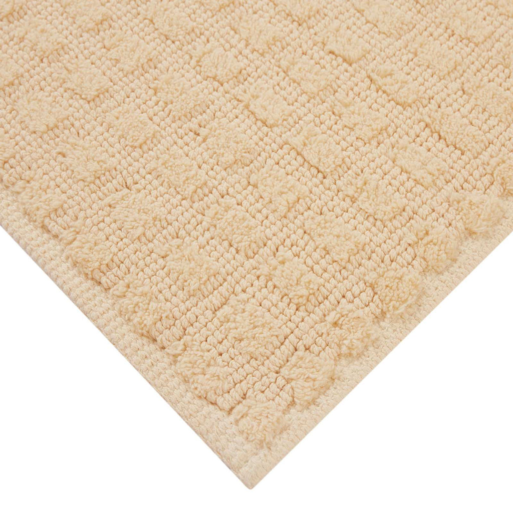 Woven Square Yellow Bath Rug, 20x30