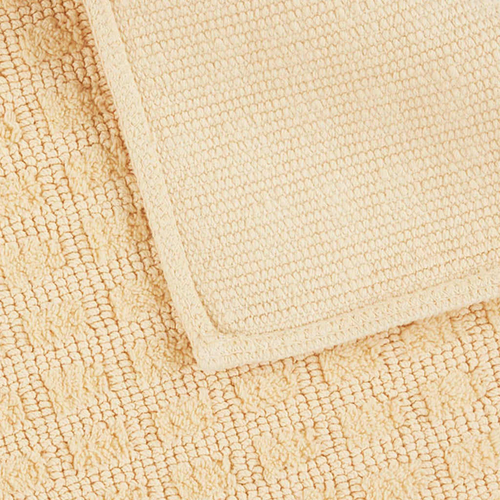 Woven Square Yellow Bath Rug, 20x30