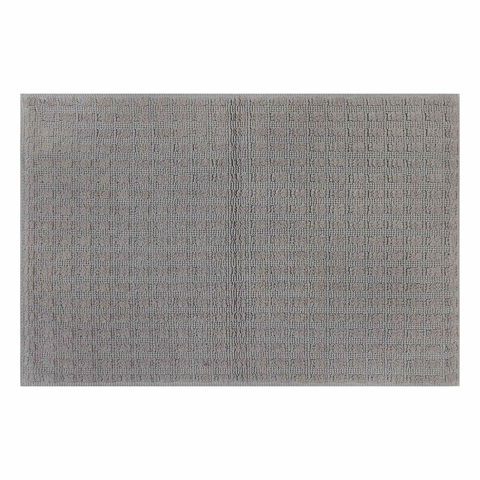 Woven Square Dark Grey Bath Rug, 20x30