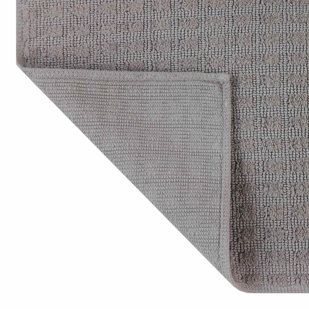 Woven Square Dark Grey Bath Rug, 20x30