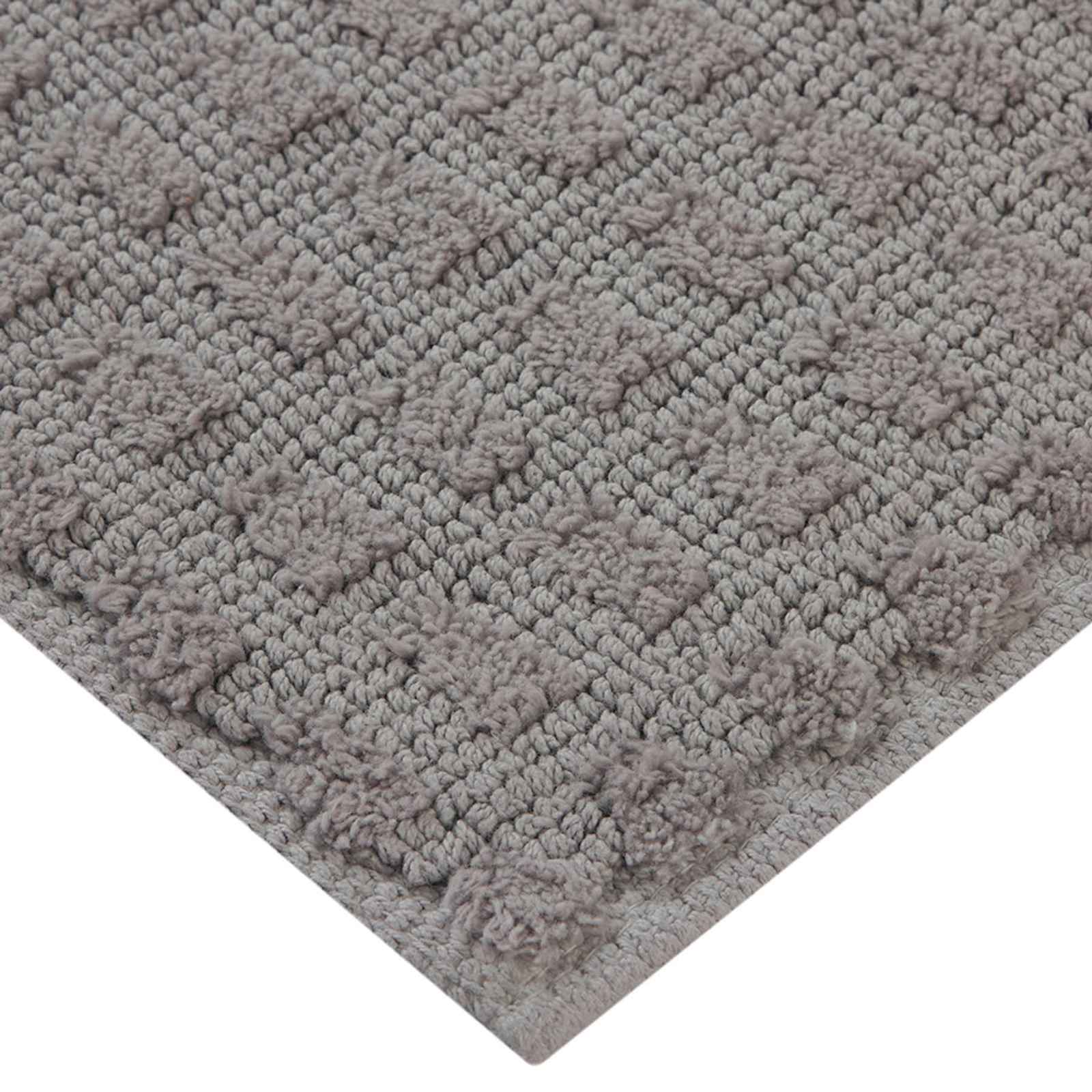 Woven Square Dark Grey Bath Rug, 20x30