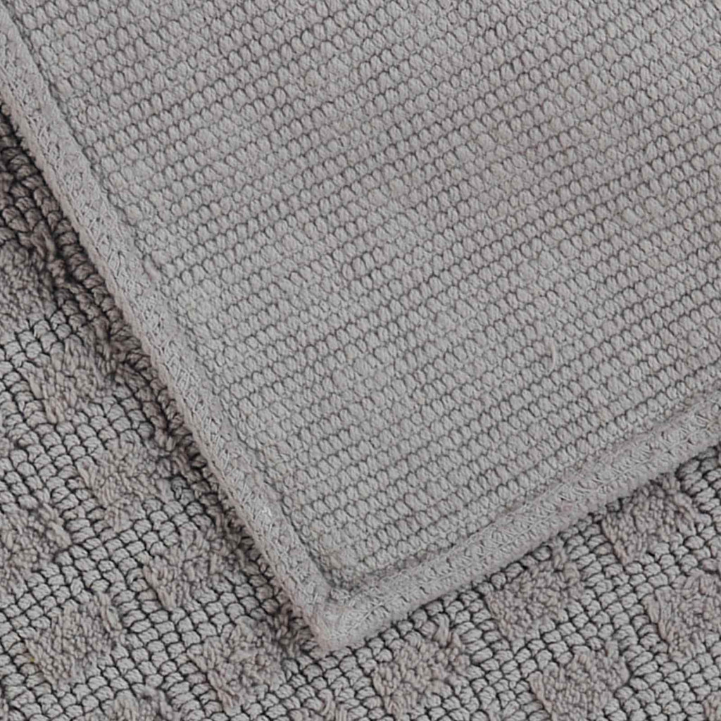Woven Square Dark Grey Bath Rug, 20x30