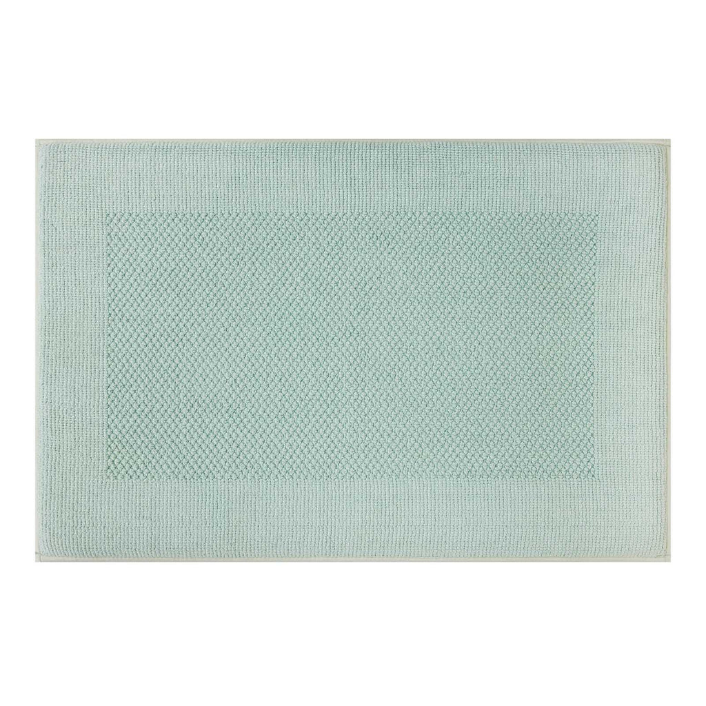 Sea Green Waffle Border Memory Foam Bath Rug, 20x30