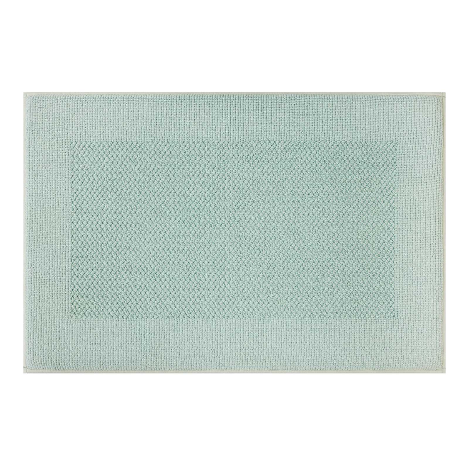 Sea Green Waffle Border Memory Foam Bath Rug, 20x30