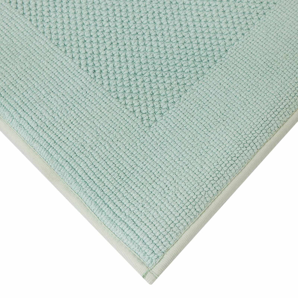 Sea Green Waffle Border Memory Foam Bath Rug, 20x30