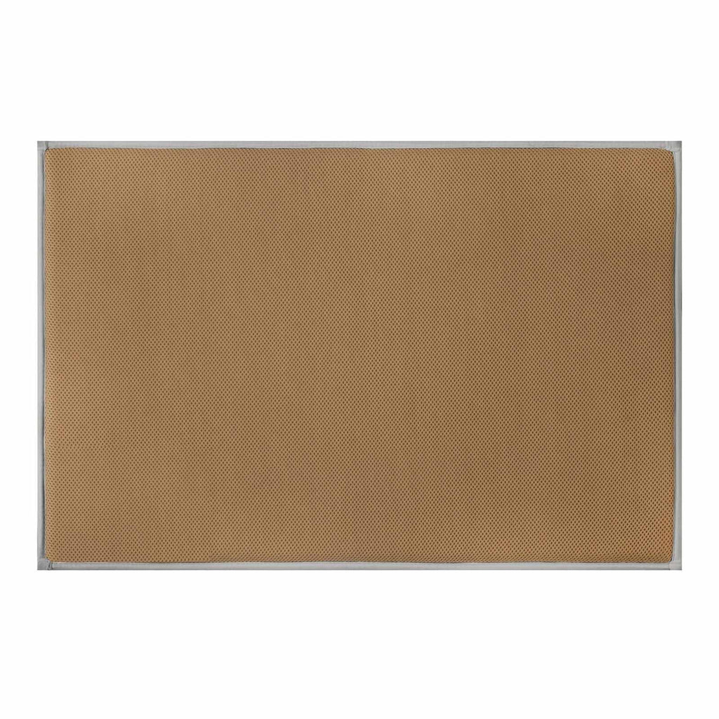 Grey Waffle Border Memory Foam Bath Rug, 20x30