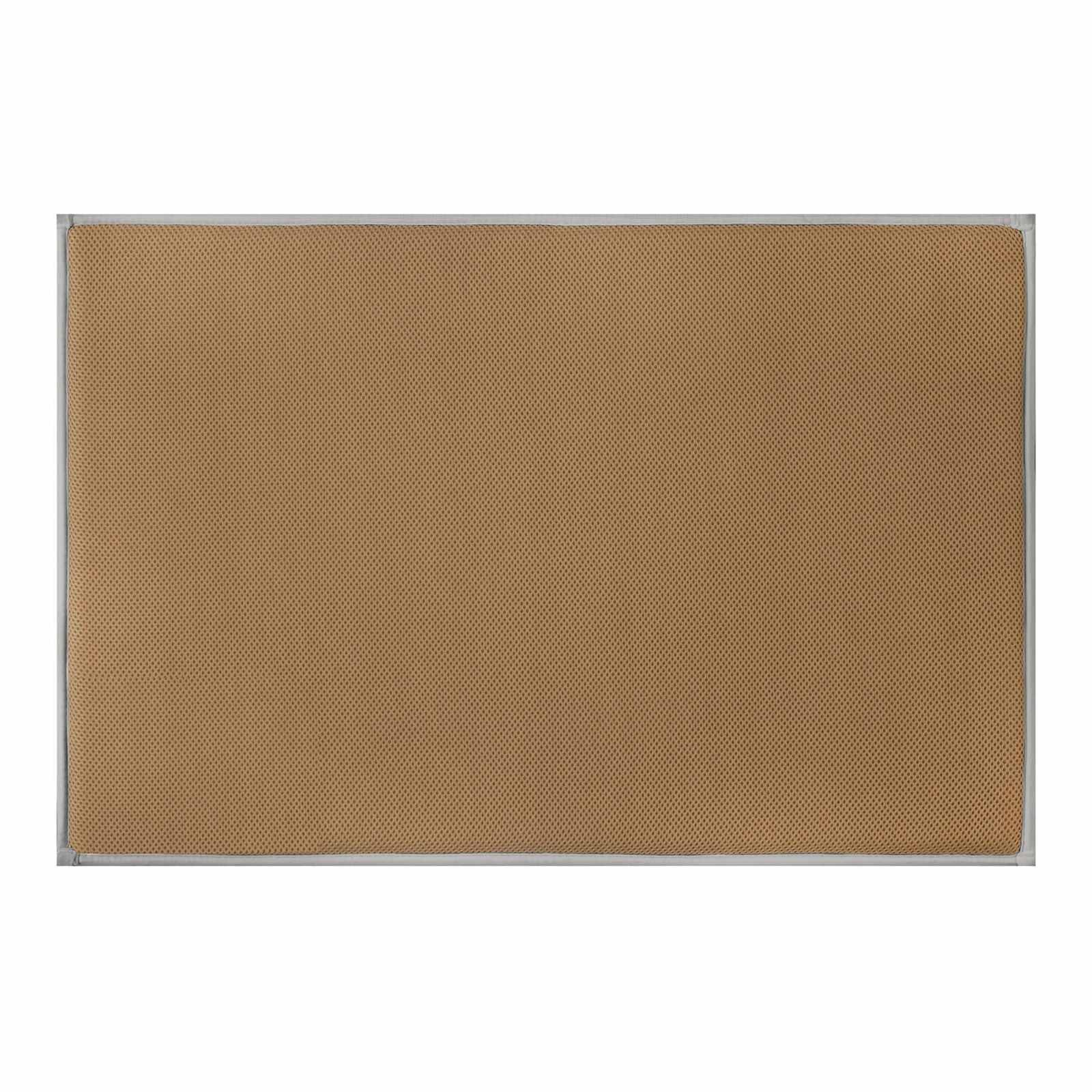 Grey Waffle Border Memory Foam Bath Rug, 20x30
