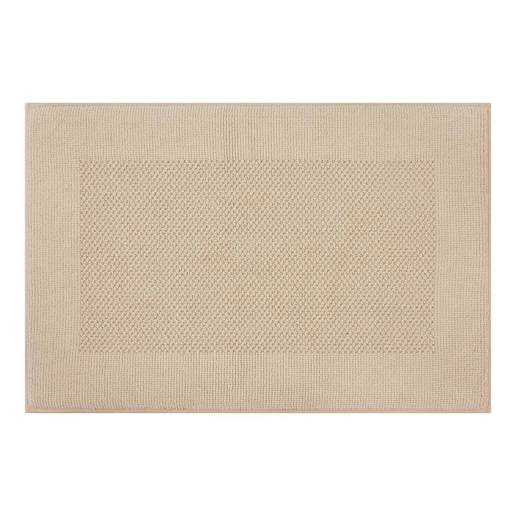 Tan Waffle Border Memory Foam Bath Rug, 20x30