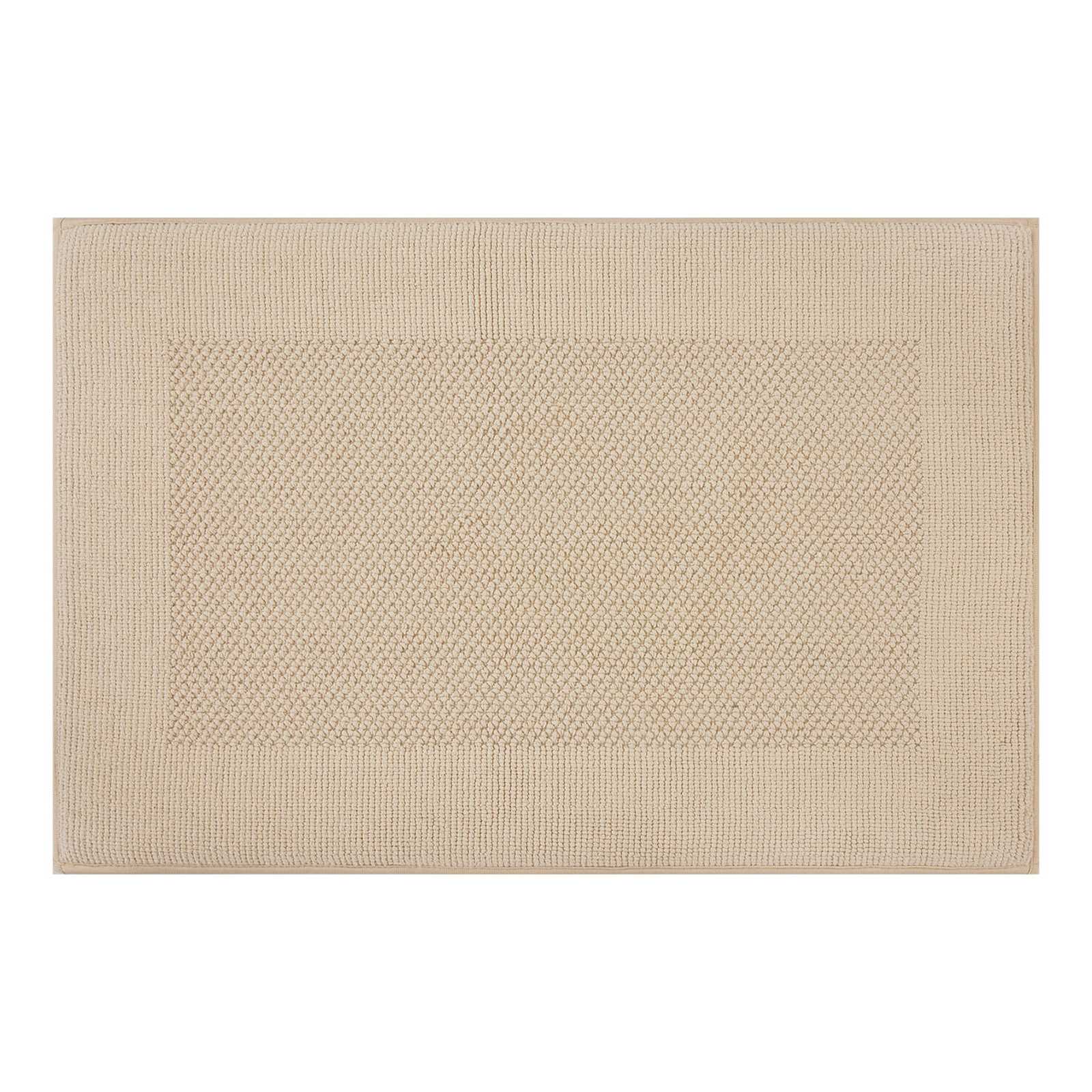 Tan Waffle Border Memory Foam Bath Rug, 20x30