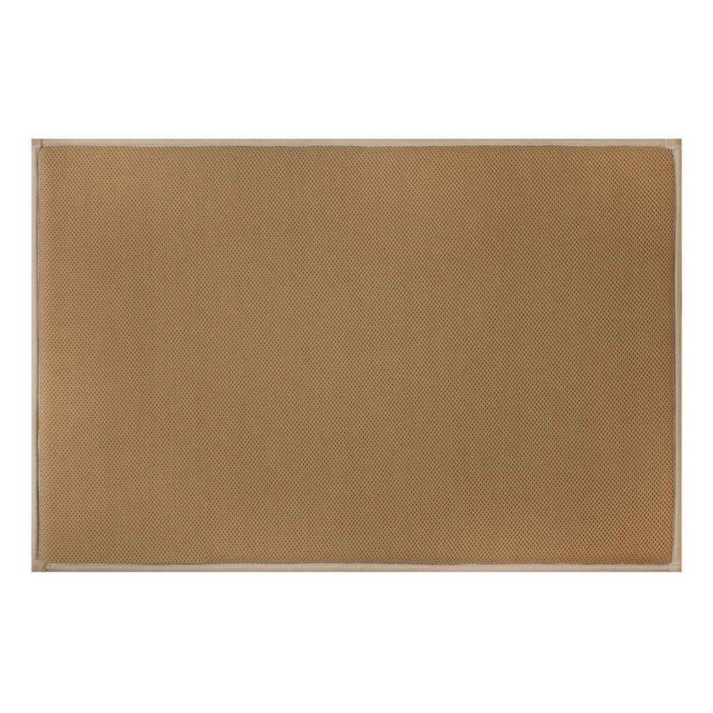 Tan Waffle Border Memory Foam Bath Rug, 20x30