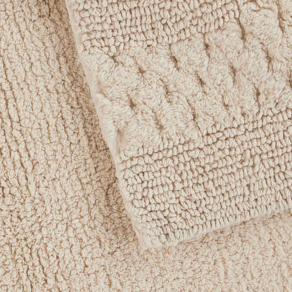 Reversible Tan Bath Rug, 17x24
