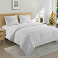 2-Piece White Washed Cotton Waffle Comforter Set, Twin/Twin XL
