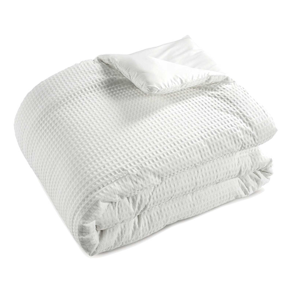2-Piece White Washed Cotton Waffle Comforter Set, Twin/Twin XL