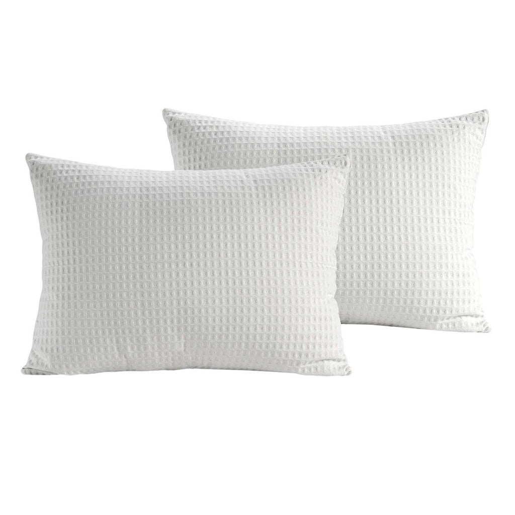 2-Piece White Washed Cotton Waffle Comforter Set, Twin/Twin XL