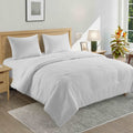 3-Piece White Washed Cotton Waffle Comforter Set