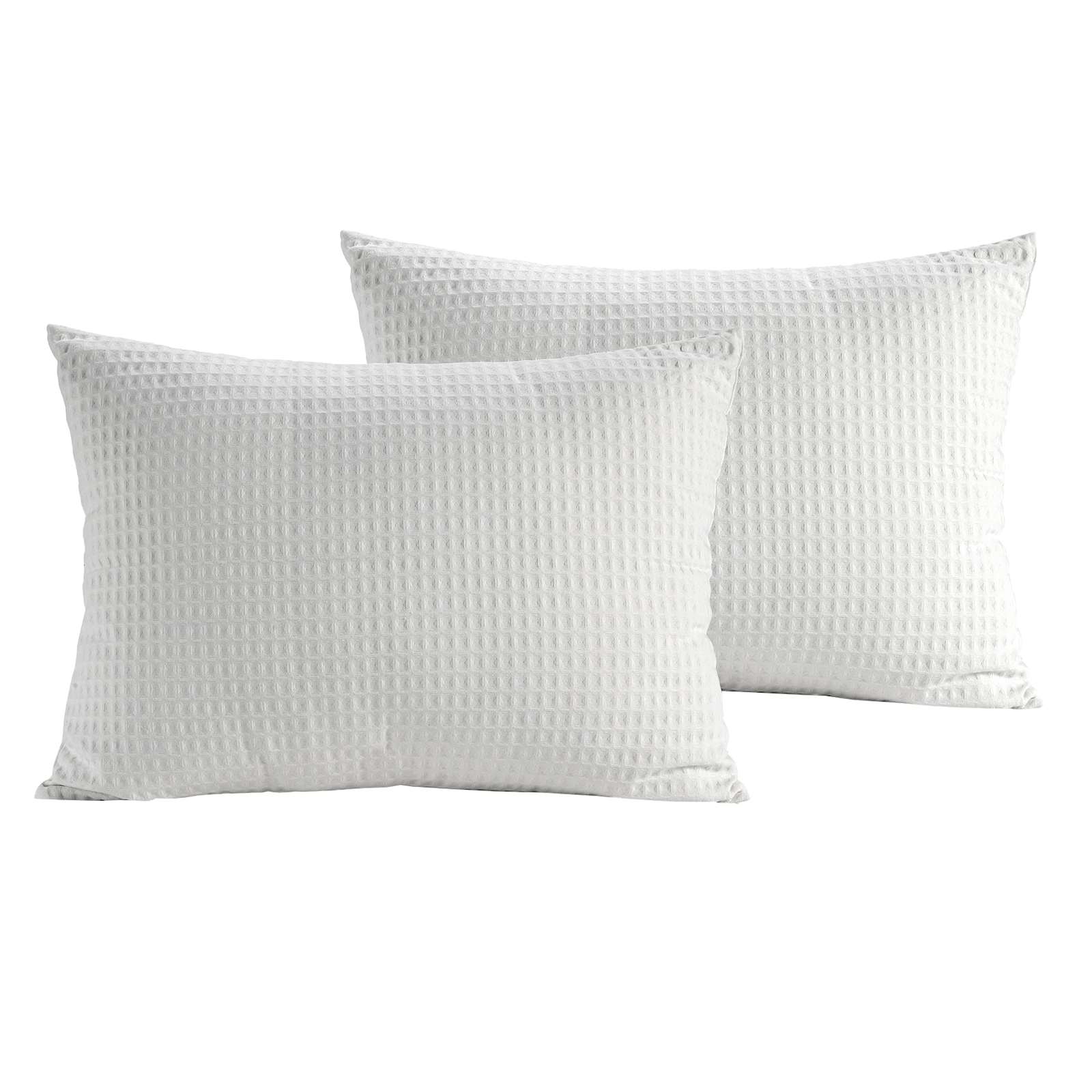 3-Piece White Washed Cotton Waffle Comforter Set