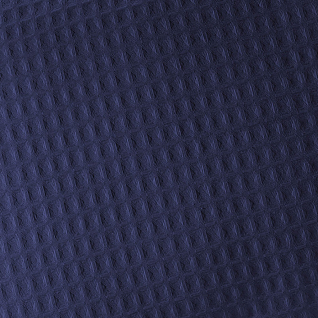 3-Piece Navy Blue Washed Cotton Waffle Comforter Set, Full/Queen