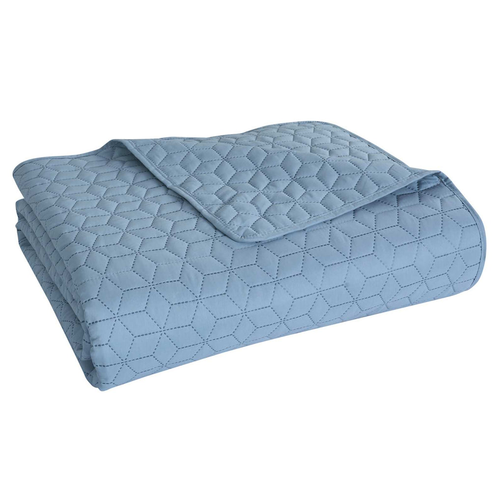 Blue Geometric Pinsonic Quilt, Full/Queen