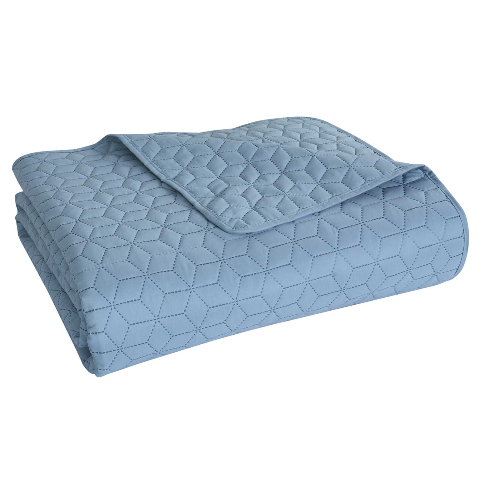 Blue Geometric Pinsonic Quilt, Full/Queen